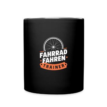 Fahrrad-Trainer Geschenkidee Training Zubehör - Tasse einfarbig - Schwarz - Vorne