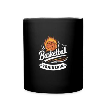 Basketball-Feuer-Trainerin Shirt Coach Flamme - Tasse einfarbig - Schwarz - Vorne