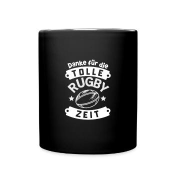 Danke Rugby Zeit Erinnerung Team Sport Freude - Tasse einfarbig - Schwarz - Vorne