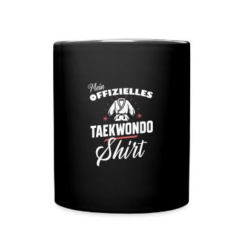Taekwondo-Shirt Offiziell Kampfsport Fan Wear - Tasse einfarbig - Schwarz - Vorne