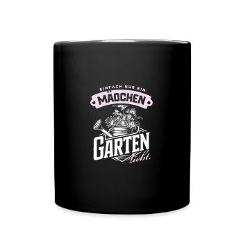 Mädchen Gartenliebe Deko Pflanzenfreundin Idee - Tasse einfarbig - Schwarz - Vorne