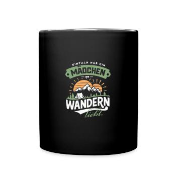 Mädchen Wandern Liebe Natur Abenteuer Trekking - Tasse einfarbig - Schwarz - Vorne