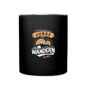 Junge Wandern Liebe Outdoor Abenteuer Geschenk - Tasse einfarbig - Schwarz - Vorne