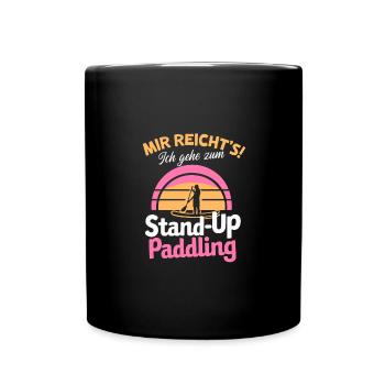 SUP-Abenteuer Paddel-Fan Wasser-Sport Freiheit - Tasse einfarbig - Schwarz - Vorne