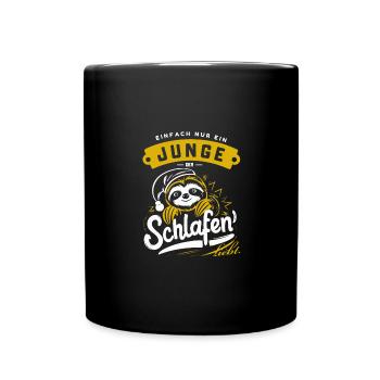 Junge liebt Faultiere Schlafshirt Geburtstag Idee - Tasse einfarbig - Schwarz - Vorne
