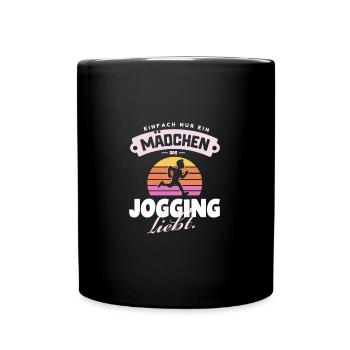 Mädchen Jogging Liebe Lauf Fan Sportartikel - Tasse einfarbig - Schwarz - Vorne