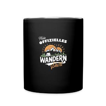 Wandershirt Outdoor Abenteuer Geschenk Trekking - Tasse einfarbig - Schwarz - Vorne