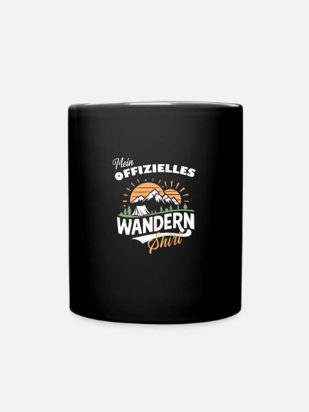 Wandershirt Outdoor Abenteuer Geschenk Trekking - Tasse einfarbig - Schwarz