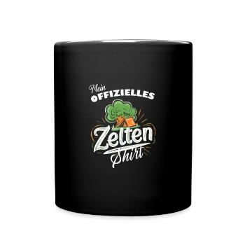 Zelten-Shirt Camper Outdoor Abenteuer Geschenk - Tasse einfarbig - Schwarz - Vorne