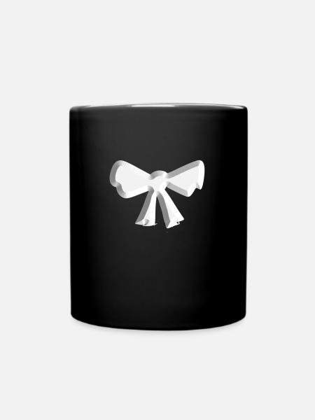 schleife symbol fliege silber - Tasse einfarbig - Schwarz