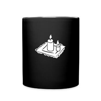 kerzen symbol leuchten feuer - Tasse einfarbig - Schwarz - Vorne