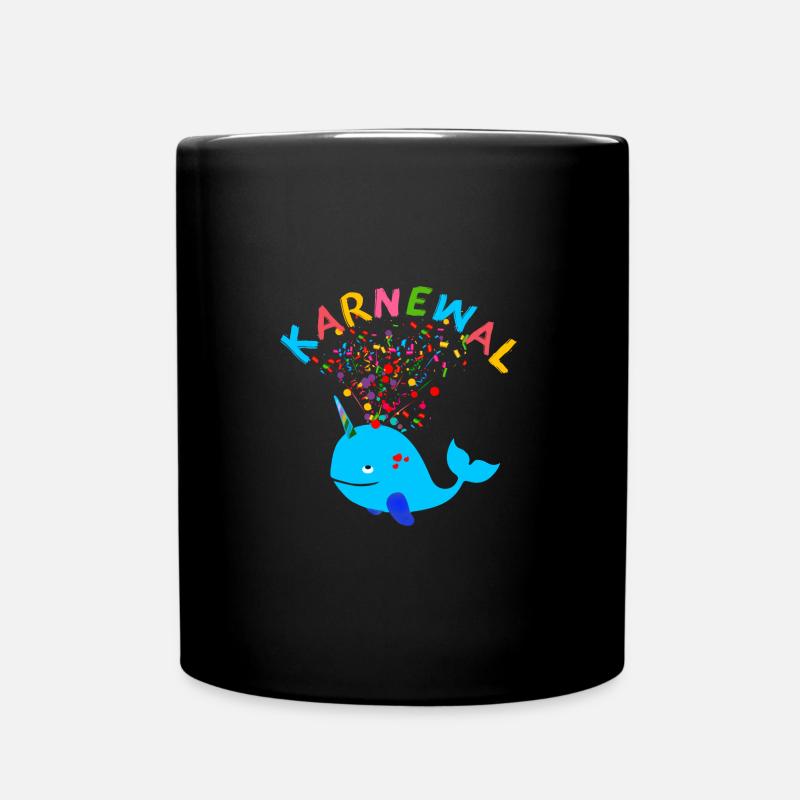 karnewal,wal,konfetti,karneval,walfisch,ich bin ei - Tasse einfarbig - Schwarz