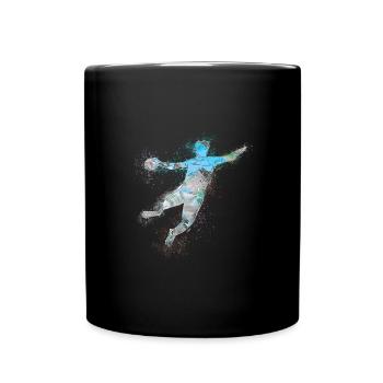 Handball, handballer, Beachhandball,Graffiti - Tasse einfarbig - Schwarz - Vorne