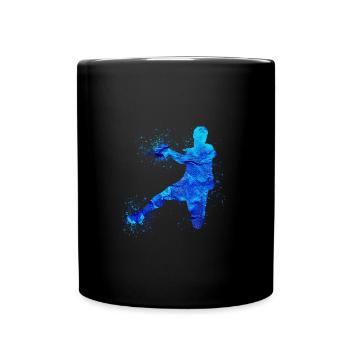 Handball, handballer, Beachhandball,Graffiti - Tasse einfarbig - Schwarz - Vorne