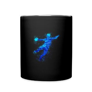 Handball, handballer, Beachhandball,Graffiti - Tasse einfarbig - Schwarz - Vorne