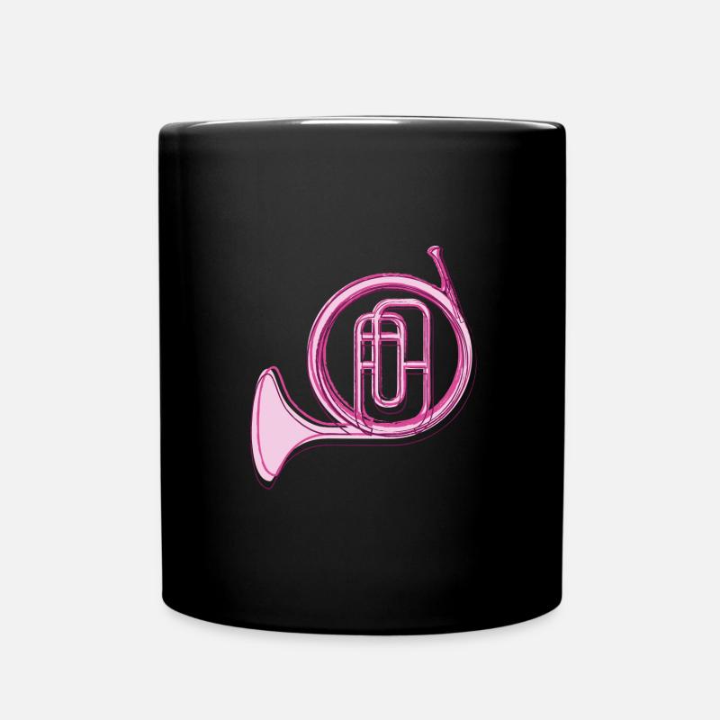 Musique,Cor,Plan,Instrument de musique - Mug uni - noir