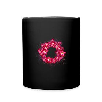 oleander,flowers,wreath,floral,hibiscus - Full Colour Mug - black - Front