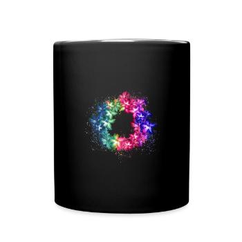oleander,flowers,wreath,floral,hibiscus - Full Colour Mug - black - Front