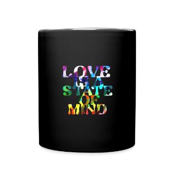 love is a state of mind, LGBT,regenbogen,bunt - Full Colour Mug - black - Front