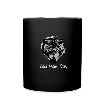 Mauvais jour de cheveux, alpaga, lama - Mug uni - noir - Devant