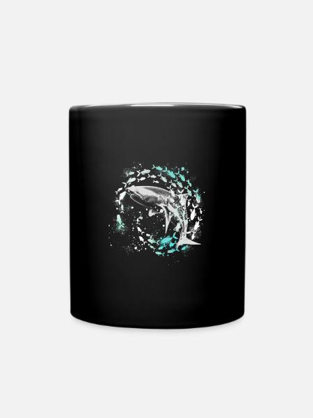 fischschwarm,fische,malerei,graffiti,Hai - Tasse einfarbig - Schwarz