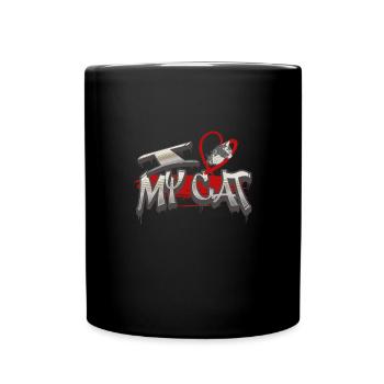 Cat Crew Graffiti Graphic 2 - Full Colour Mug - black - Front