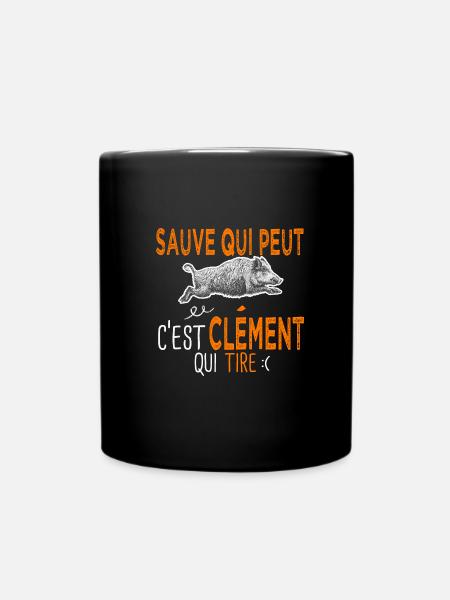 Clément c est Clement qui tire Humour Chasseur - Mug uni - noir