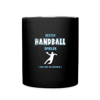 Bester Handball Spieler Handballer Geschenk - Tasse einfarbig - Schwarz - Vorne