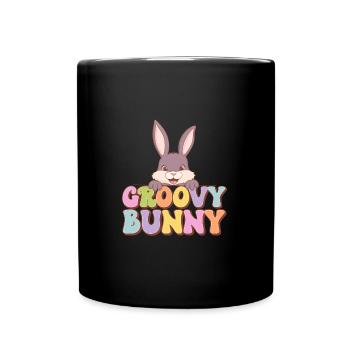 Groovy Bunny - Full Colour Mug - black - Front