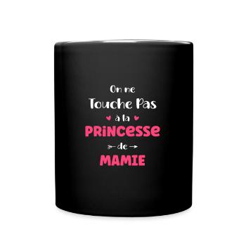 On ne touche pas à la princesse de mamie - Mug uni - noir - Devant