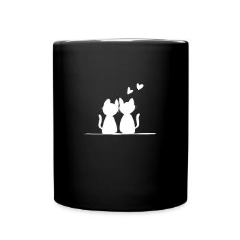 Saint-Valentin Chats romantiques Animaux Amour - Mug uni - noir - Devant