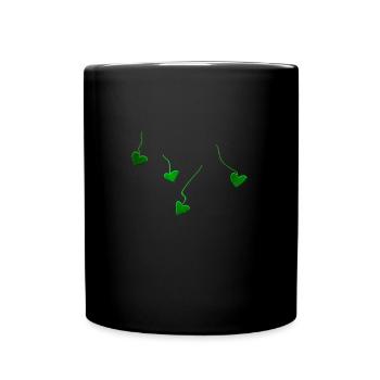 grüne herzen glitzer linien - Tasse einfarbig - Schwarz - Vorne