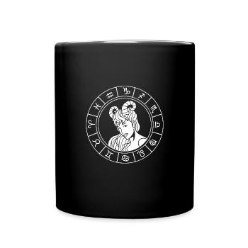 Sternzeichen Widder - Tasse einfarbig - Schwarz - Vorne