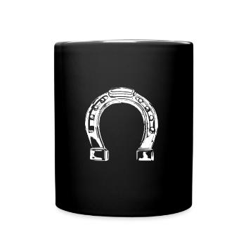 fer à cheval blanc - Mug uni - noir - Devant
