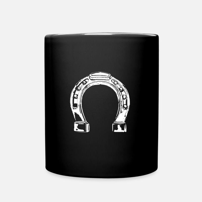 fer à cheval blanc - Mug uni - noir