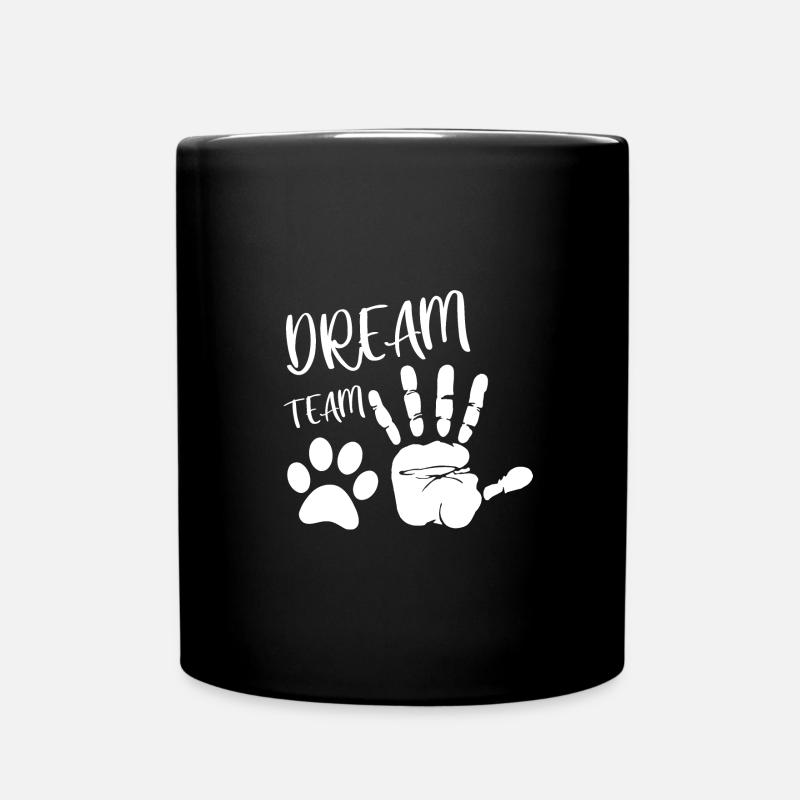 Dream Team Hand Hundpfote - Tasse einfarbig - Schwarz