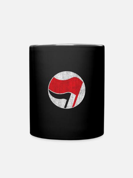 Antifaschistisch - Tasse einfarbig - Schwarz