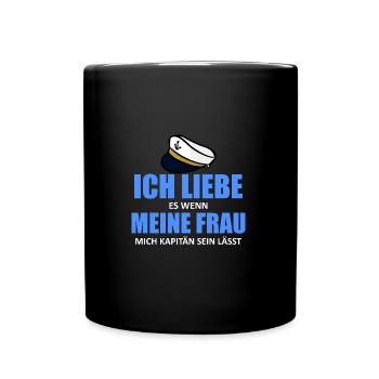 Kapitän sein - Tasse einfarbig - Schwarz - Vorne