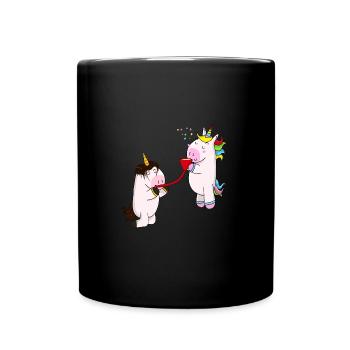 Unicorn funnels drink alcohol drink drunk - Full Colour Mug - black - Front