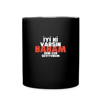Baba Hediyelik Babalar Günü Hediyesi Geschenkidee - Tasse einfarbig - Schwarz - Vorne