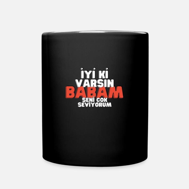 Baba Hediyelik Babalar Günü Hediyesi Geschenkidee - Tasse einfarbig - Schwarz