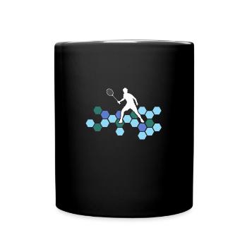badminton federballspieler badmintonzone - Tasse einfarbig - Schwarz - Vorne