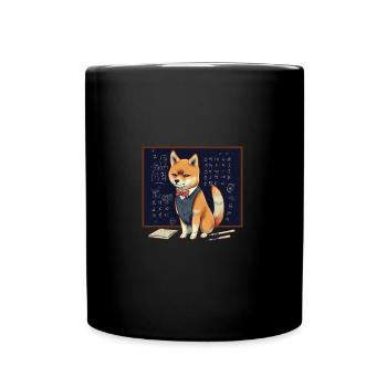 Dog Shiba Inu teacher lesson school blackboard - Full Colour Mug - black - Front