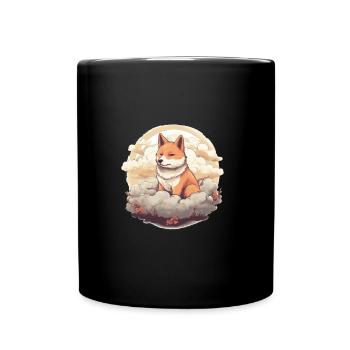 Japanese dog Shiba Inu angel sky reminder - Full Colour Mug - black - Front