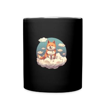 Japanese dog Shiba Inu angel sky reminder - Full Colour Mug - black - Front