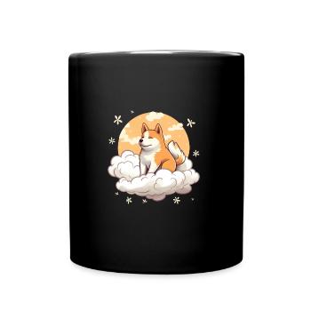 Japanese dog Shiba Inu angel sky reminder - Full Colour Mug - black - Front