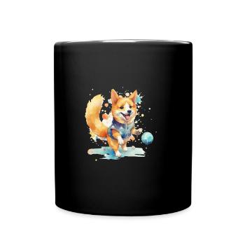 Japanese dog Shiba Inu Ball Sport - Full Colour Mug - black - Front