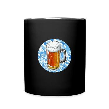 Bier - Tasse einfarbig - Schwarz - Vorne