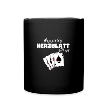 Herzblatt Offizielles Shirt - Tasse einfarbig - Schwarz - Vorne