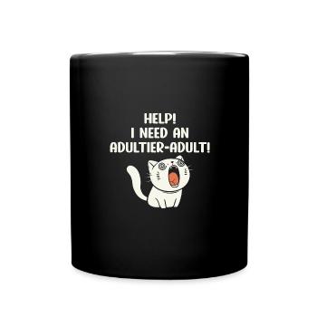Aide J’ai besoin d’un adulte adulte - Mug uni - noir - Devant